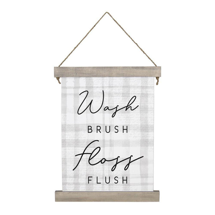 Wash Brush Floss Flush Hanging Canvas