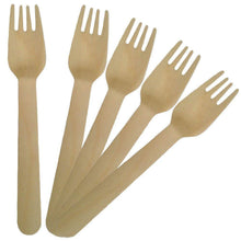 Load image into Gallery viewer, Wooden Disposable Forks (100 count)
